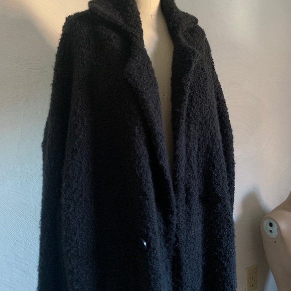TWINSET Milano le coeur black boucle cocoon duster sweater jacket long robe wrap - Picture 3 of 14